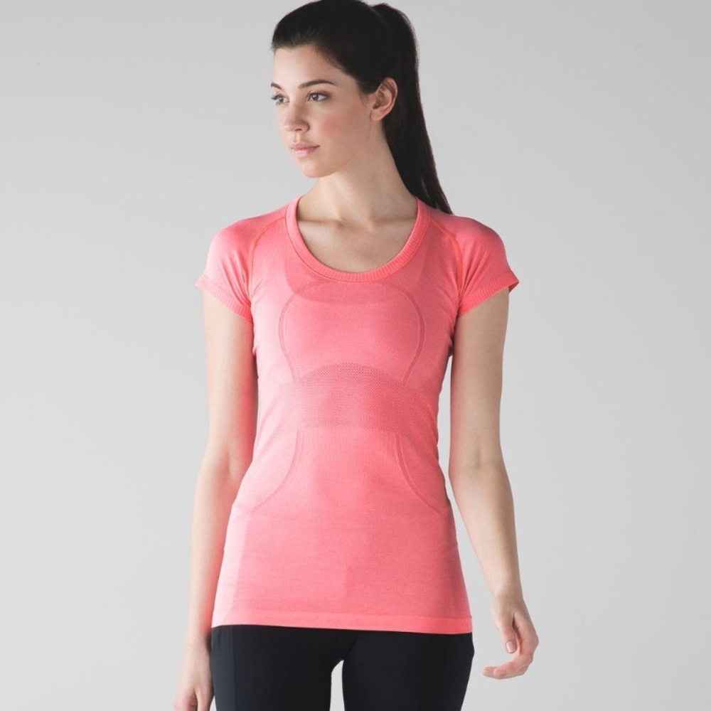 lululemon Swiftly Tech Short Sleeve Scoop‎ Heathered Flash Sz 10